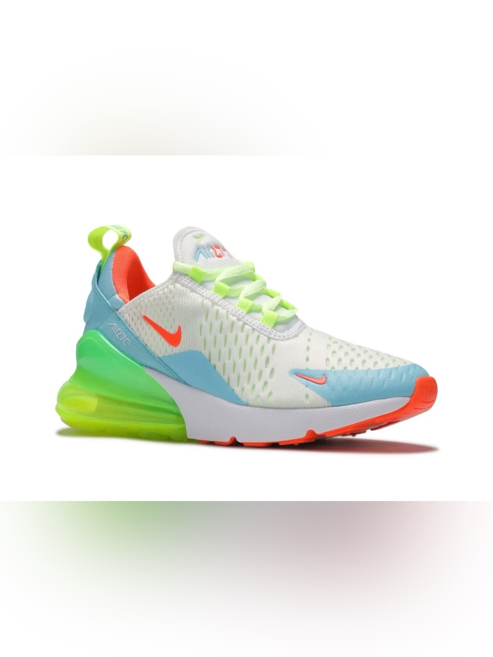 Nike Air Max 270 White Blue Green Orange Women's Running Sneakers EUC - Picture 2 of 4